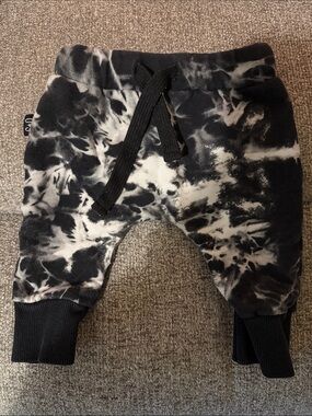 Kids Black & White Tie-Dye Jogger Pants
